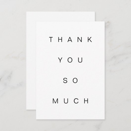Eenvoudig bedankt, zo veel vlakke Kaart (Voorkant / Achterkant)