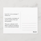 Eenvoudig "BEDANKT ZOVEEL" Briefkaart (Achterkant)