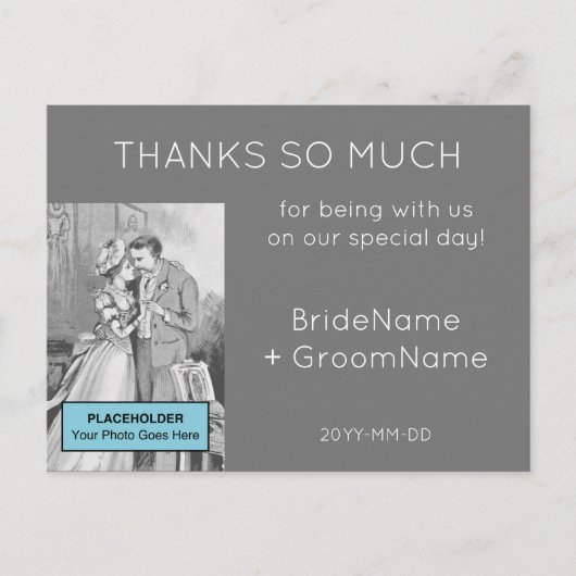 Eenvoudig "BEDANKT ZOVEEL" Briefkaart (Voorkant)