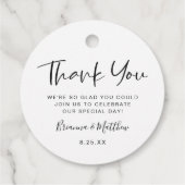 Eenvoudig bedankt | Zwart-wit, speciaal gepersonal Bedankjes Labels (Achterkant)