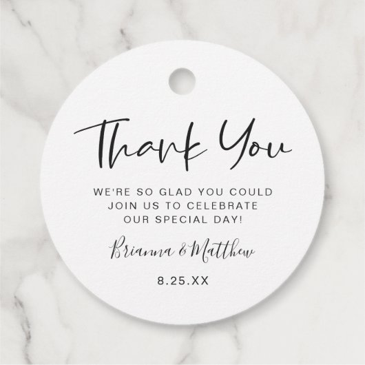 Eenvoudig bedankt | Zwart-wit, speciaal gepersonal Bedankjes Labels (Achterkant)