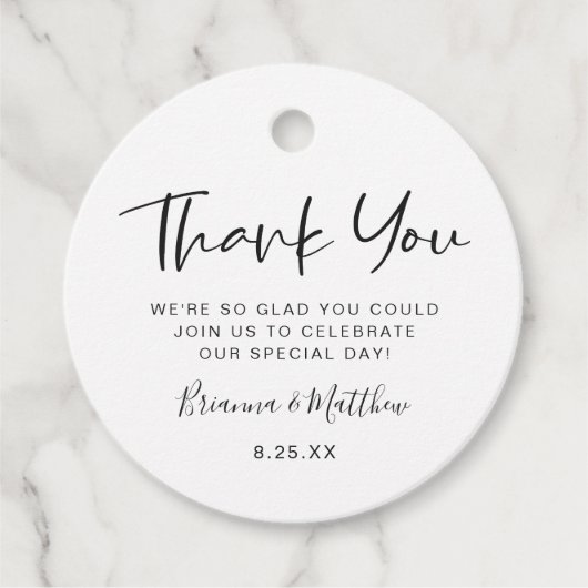 Eenvoudig bedankt | Zwart-wit, speciaal gepersonal Bedankjes Labels (Voorkant)