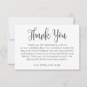 Eenvoudig bedankt. Zwarte en witte bruiloft Kaart (Voorkant)