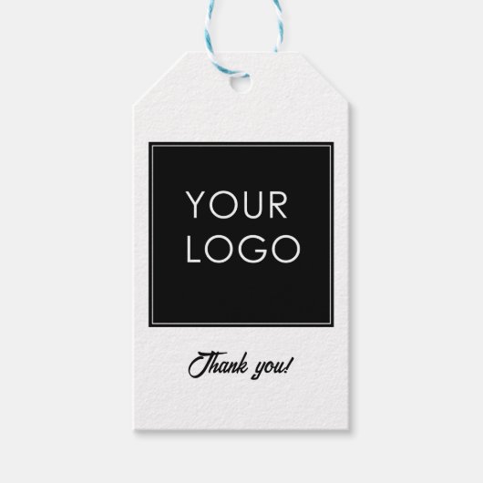 Eenvoudig Bedrijf Bedrijfs Logo Brandt Dank u Cadeaulabel (Voorkant)