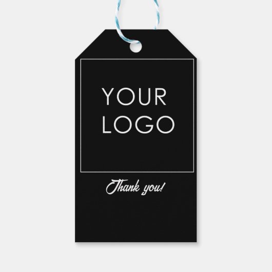 Eenvoudig Bedrijf Bedrijfs Logo Brandt Dank u Cadeaulabel (Achterkant)