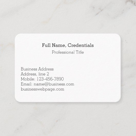 Eenvoudig Bedrijf Logo Formal Zwart Wit Visitekaartje (Voorkant)