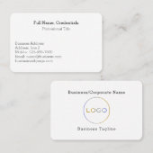 Eenvoudig Bedrijf Logo Formal Zwart Wit Visitekaartje (Voorkant / Achterkant)