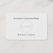 Eenvoudig Bedrijf Logo Formele Lichtgrijs Visitekaartje (Achterkant)