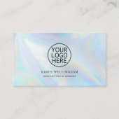 Eenvoudig bedrijf Logo Iridescent Custom Visitekaartje (Voorkant)
