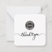 Eenvoudig bedrijf Logo Script Business Bedankt Notitiekaartje (Voorkant)