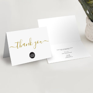 Eenvoudig Bedrijf logo Social Gold Black Bedankkaart