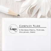 Eenvoudig Bedrijf Logo white Retouradres Etiket (Insitu)
