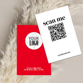 Eenvoudig Bedrijf Minimalist Logo QR Code Rood Visitekaartje