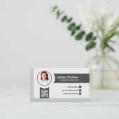 Eenvoudig bedrijf | profiel van de vrouw visitekaartje (Staand voorkant)