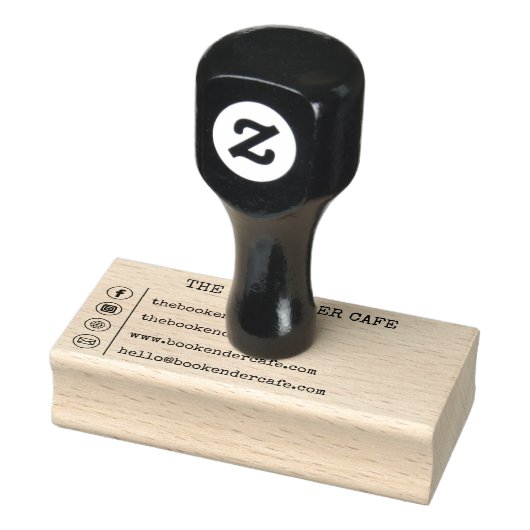 Eenvoudig Bedrijf Visitekaartje Social Media Rubberstempel (Stempel)