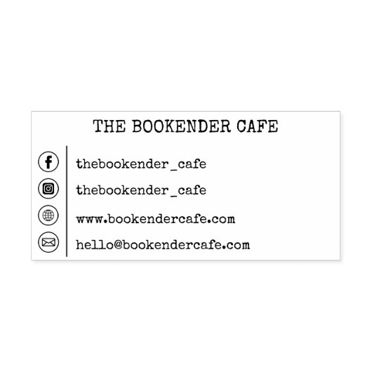 Eenvoudig Bedrijf Visitekaartje Social Media Rubberstempel (Afrduk)
