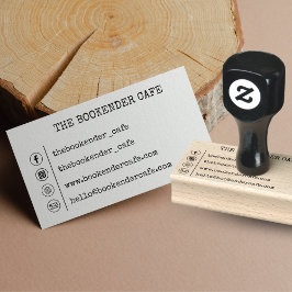 Eenvoudig Bedrijf Visitekaartje Social Media Rubberstempel