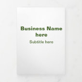 Eenvoudig Bedrijf Voeg jouw naam Tekst menubrochur Drieluik Kaart (Cover)