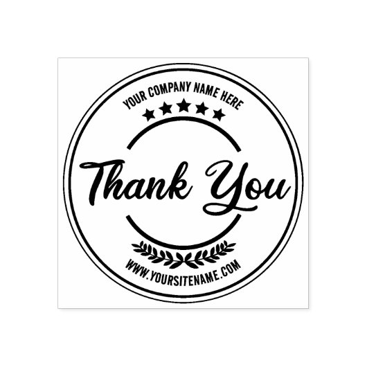 Eenvoudig bedrijfscript dank u, Custom Rubberstempel (Afrduk)