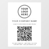 Eenvoudig bedrijfslogo Maak uw QR-code wit Raamsticker (Vel)