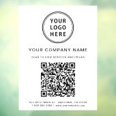 Eenvoudig bedrijfslogo Maak uw QR-code wit Raamsticker (Vel 3)