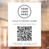 Eenvoudig bedrijfslogo Maak uw QR-code wit Raamsticker (Vel 2)