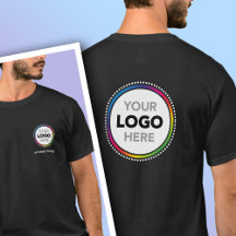 Eenvoudig Bedrijfslogo T-Shirt - Voor- & Achterkan