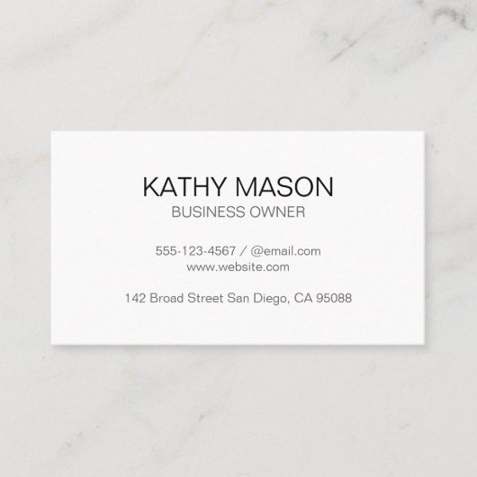 Eenvoudig bedrijfsmatig visitekaartje (Voorkant)