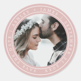 Eenvoudig beeld Sparen de Datum van de Bieden Roze Ronde Sticker