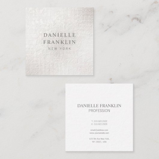 Eenvoudig beeldscherm met Silver Professional in g Vierkante Visitekaartje (Voorkant / Achterkant)