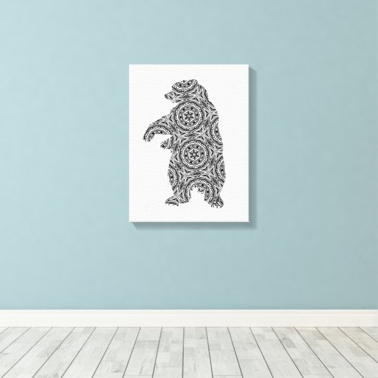 Eenvoudig Beer Geometrische kleuring Canvas Afdruk (Insitu (Houten vloer))