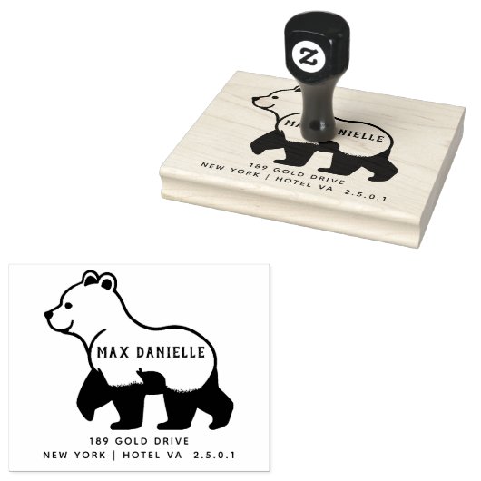 Eenvoudig beer Professionele Bold Botanische Krans Rubberstempel (Gestempeld)