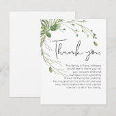 Eenvoudig begrafenisbedrijf Dank je Kaart (Voorkant / Achterkant)