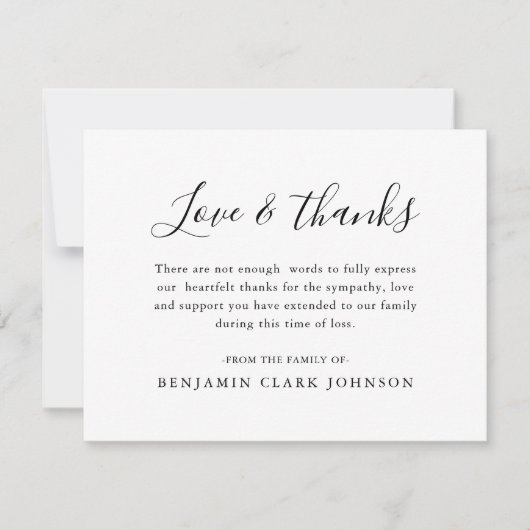 Eenvoudig begrafeniscondoleances Bereavement Sympa Bedankkaart (Voorkant)