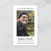 Eenvoudig begrafenisgebed 2 foto's Kaart Visitekaartje (Voorkant)