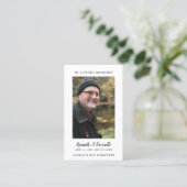 Eenvoudig begrafenisgebed 2 foto's Kaart Visitekaartje (Staand voorkant)