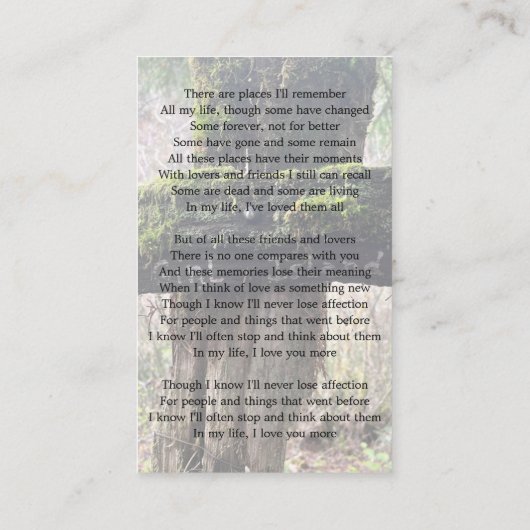 Eenvoudig begrafenisgebed 2 foto's Kaart Visitekaartje (Achterkant)