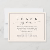 Eenvoudig begrafenismonument bedankkaart (Voorkant)