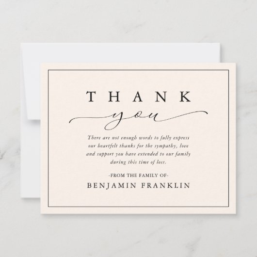 Eenvoudig begrafenismonument bedankkaart (Voorkant)