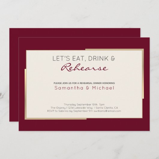 Eenvoudig begrafenisplechtig bruiloft kaart (Voorkant / Achterkant)