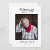 Eenvoudig begrafenisprogramma Overlijdensvolgorde Programmakaart (Voorkant / Achterkant)