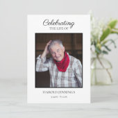 Eenvoudig begrafenisprogramma Overlijdensvolgorde Programmakaart (Staand voorkant)