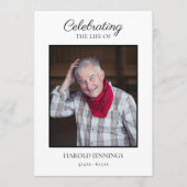 Eenvoudig begrafenisprogramma Overlijdensvolgorde Programmakaart (Voorkant)