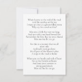 Eenvoudig begrafenissympathie Foto Memorial Prayer Kaart (Achterkant)