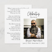 Eenvoudig begrafenissympathie Foto Memorial Prayer Kaart (Voorkant / Achterkant)