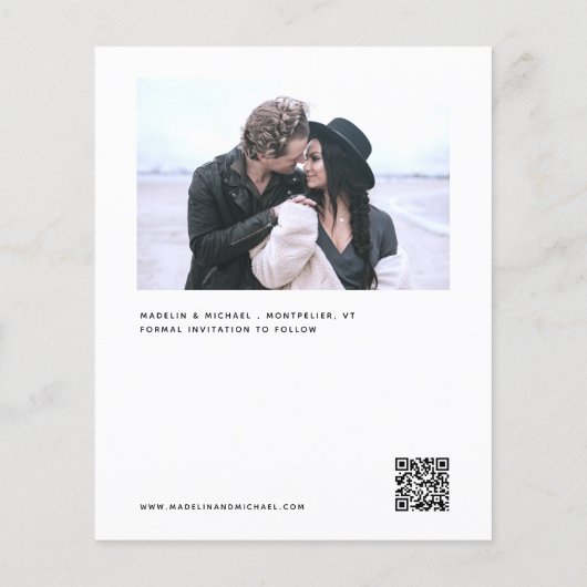 Eenvoudig begrotingshuwelijk sparen de Datum QR Co Flyer (Achterkant)