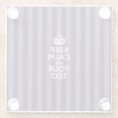 Eenvoudig BEHOUD CALM hebben Jouw tekst op Paarse  Glazen Onderzetter (Achterkant)