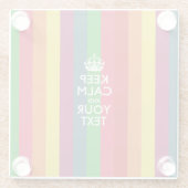 Eenvoudig BEHOUD CALM heeft Jouw tekst op regenboo Glazen Onderzetter (Achterkant)