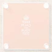 Eenvoudig BEHOUD CALM heeft Jouw tekst op sinaasap Glazen Onderzetter (Achterkant)