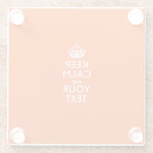 Eenvoudig BEHOUD CALM heeft Jouw tekst op sinaasap Glazen Onderzetter (Achterkant)